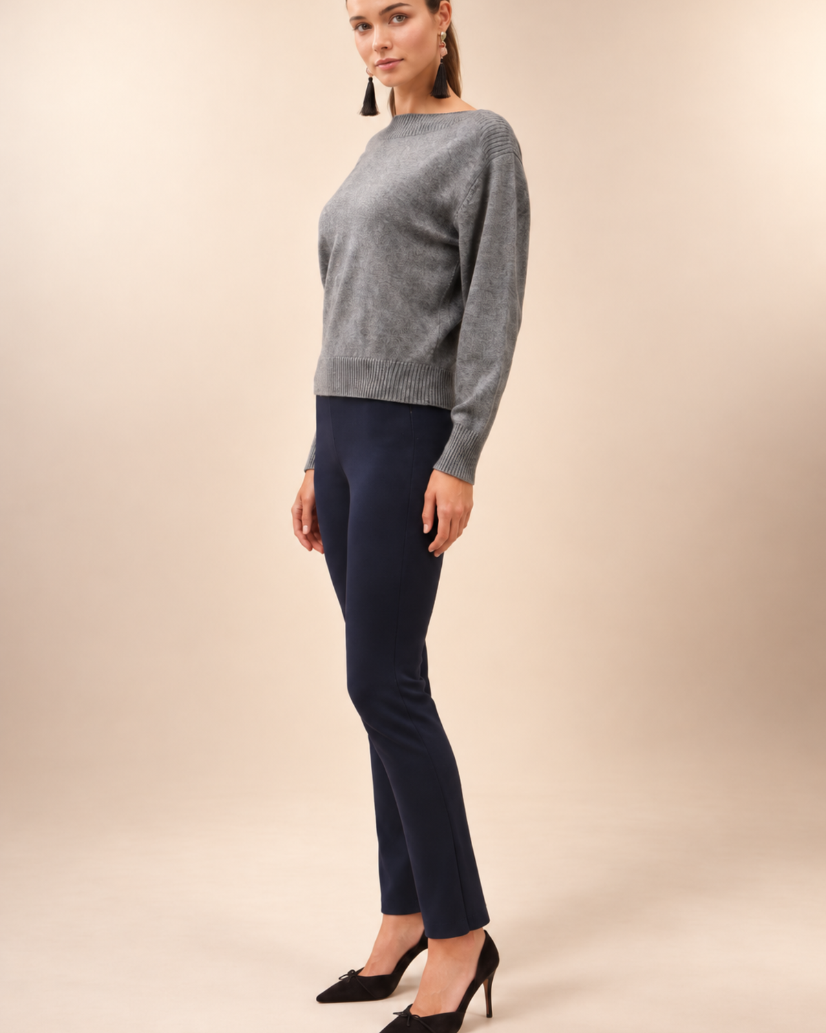 The Boatneck Sweater – Heather Grey